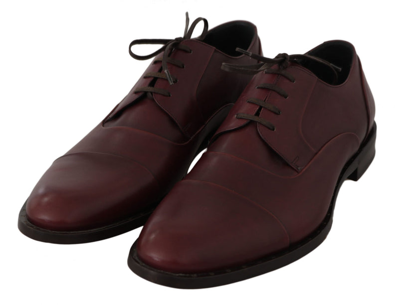 Chaussures habillées Derby en cuir rouge Bordeaux de Dolce &amp; Gabbana