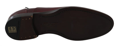 Chaussures habillées Derby en cuir rouge Bordeaux de Dolce & Gabbana