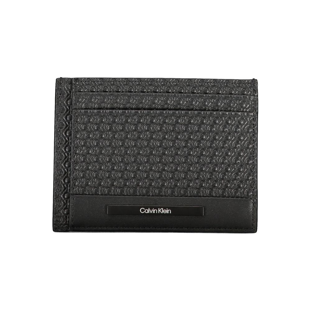 Portefeuille en cuir noir Calvin Klein