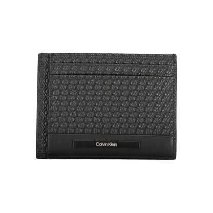 Portefeuille en cuir noir Calvin Klein