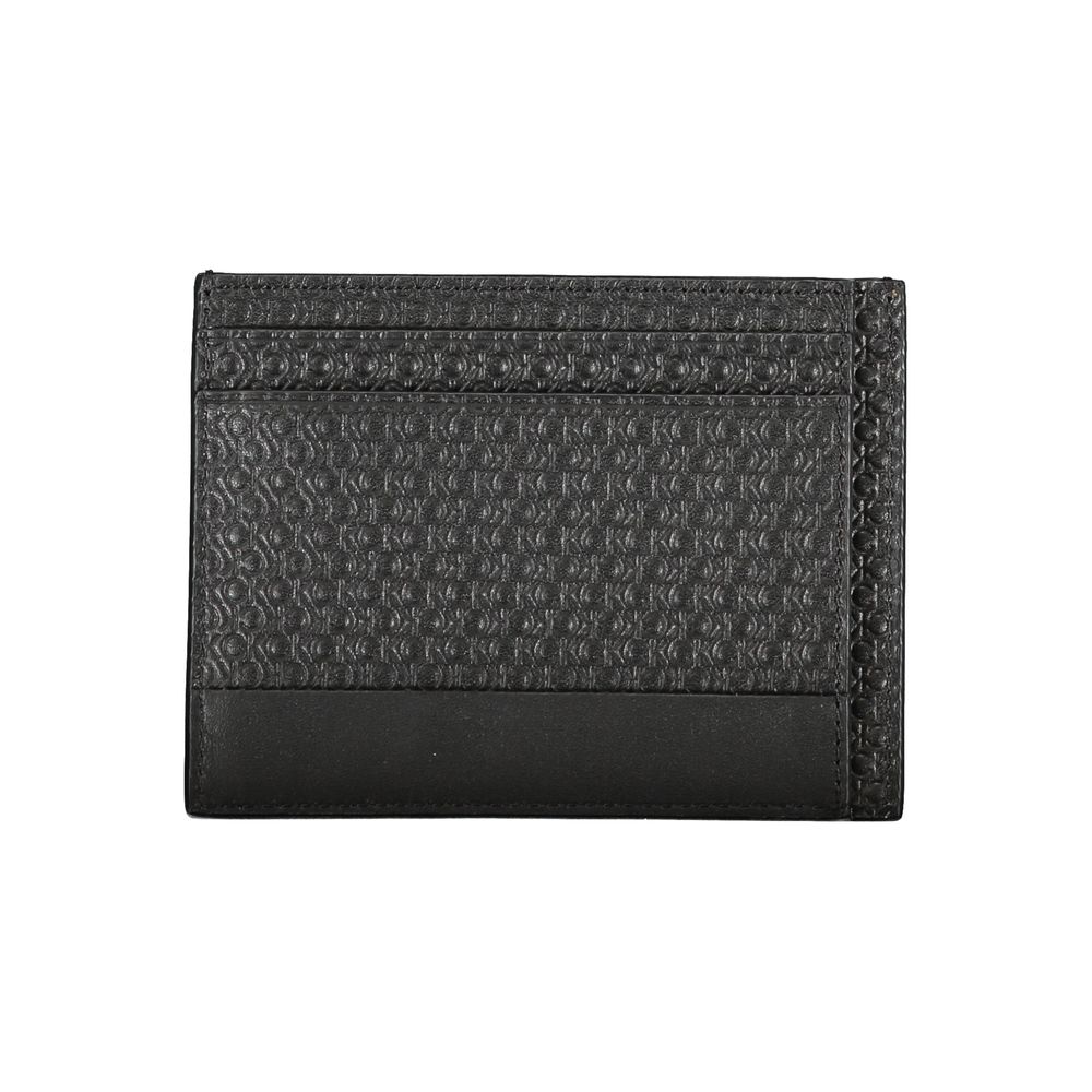 Portefeuille en cuir noir Calvin Klein
