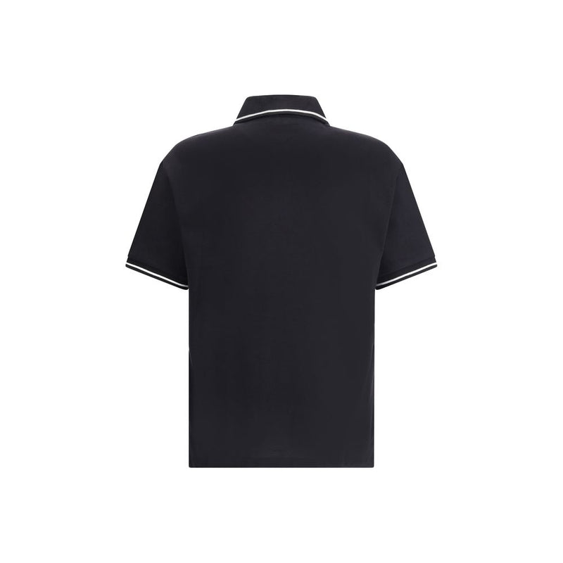 Amiri Black Cotton Polo T-Shirt - Élégance Contemporaine