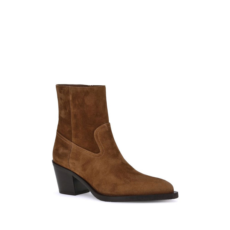 Stuart Weitzman Tate Ankle Boots - Elegant Western-Inspired Footwear