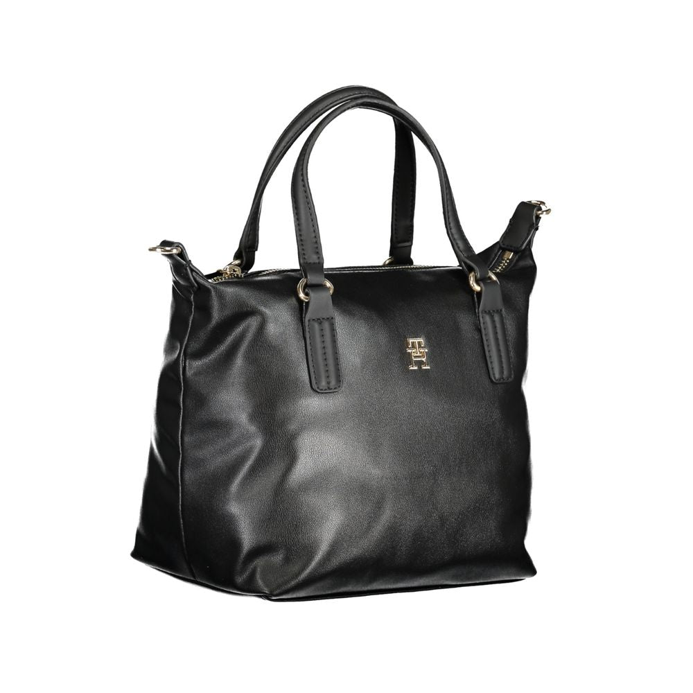 Tommy Hilfiger Black Polyester Handbag - Stylish and Versatile