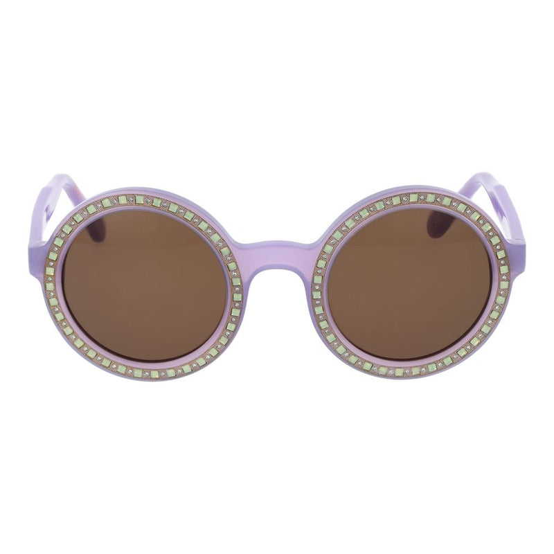 Andy Wolf Purple Unisex Sunglasses - Trendy Round Acetate Frame