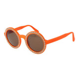 Andy Wolf Orange Unisex Sunglass - Élégant Design Rond