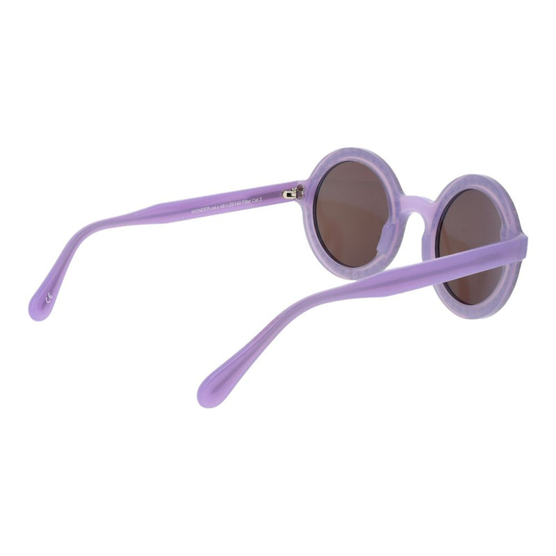 Andy Wolf Purple Unisex Sunglasses - Trendy Round Acetate Frame