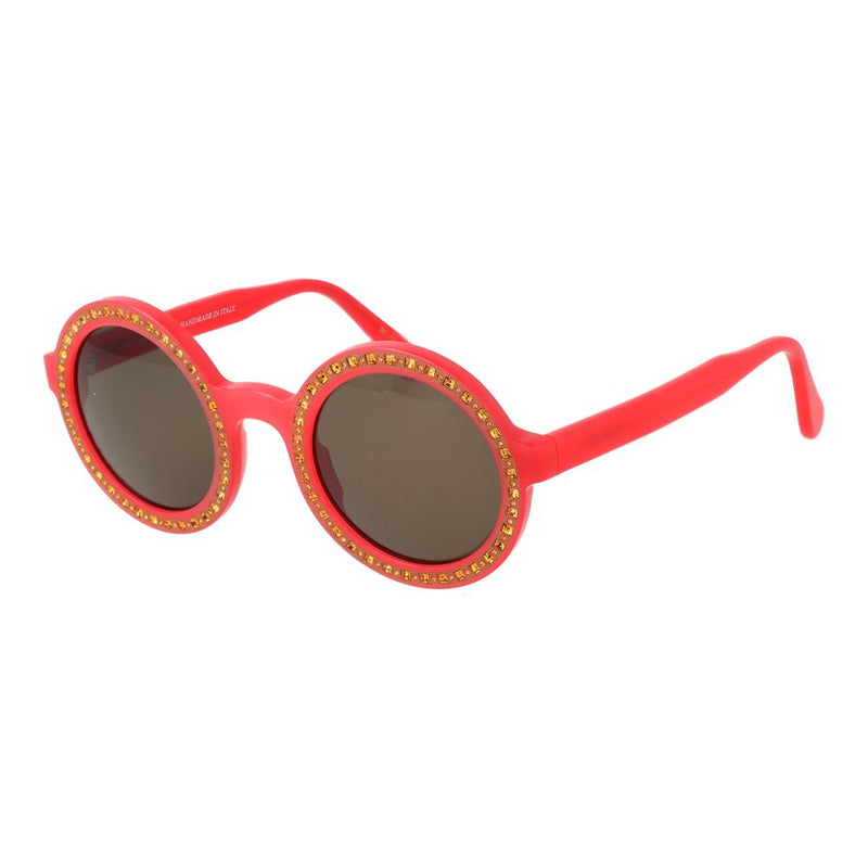 Andy Wolf Red Unisex Sunglasses - Stylish Round Frames