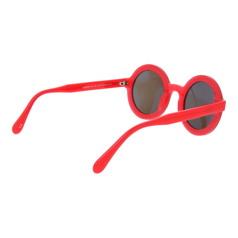 Andy Wolf Red Unisex Sunglasses - Stylish Round Frames