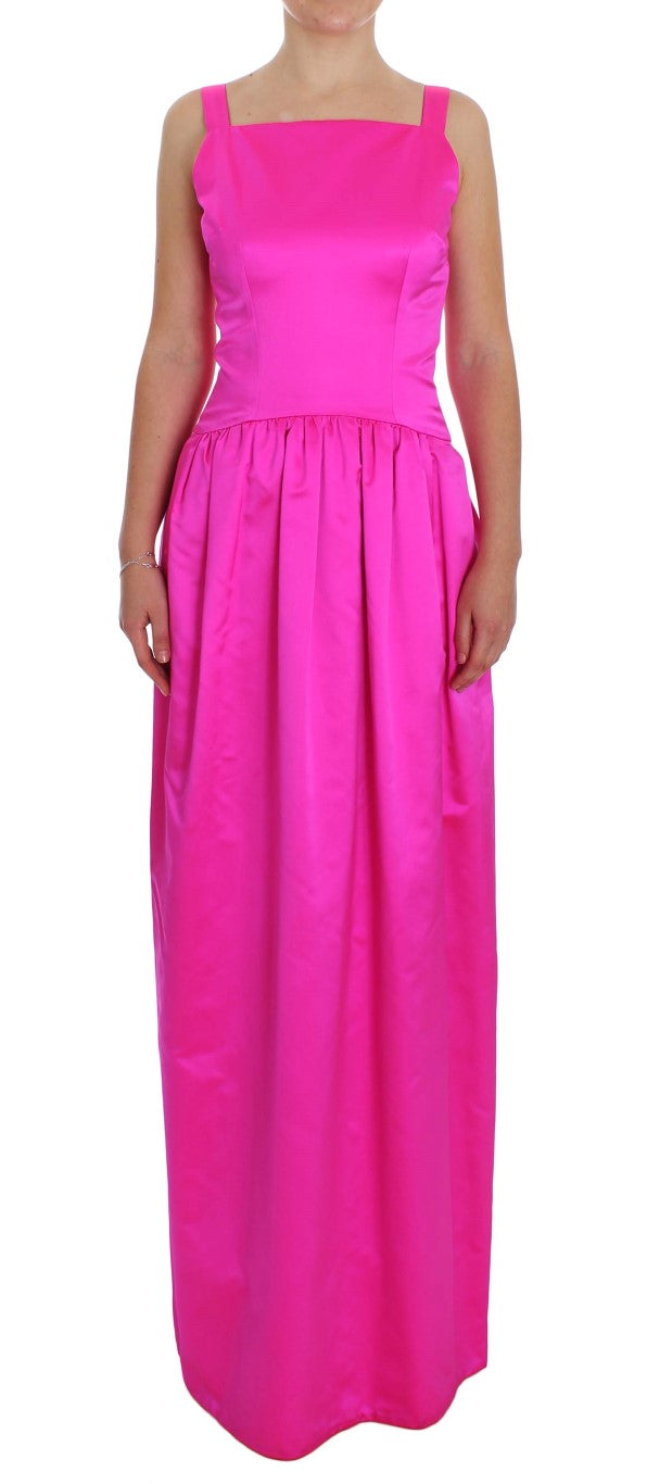 Robe de bal longue en soie rose, style fourreau, de Dolce &amp; Gabbana
