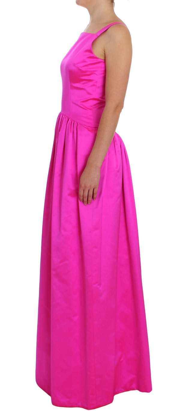 Robe de bal longue en soie rose, style fourreau, de Dolce &amp; Gabbana