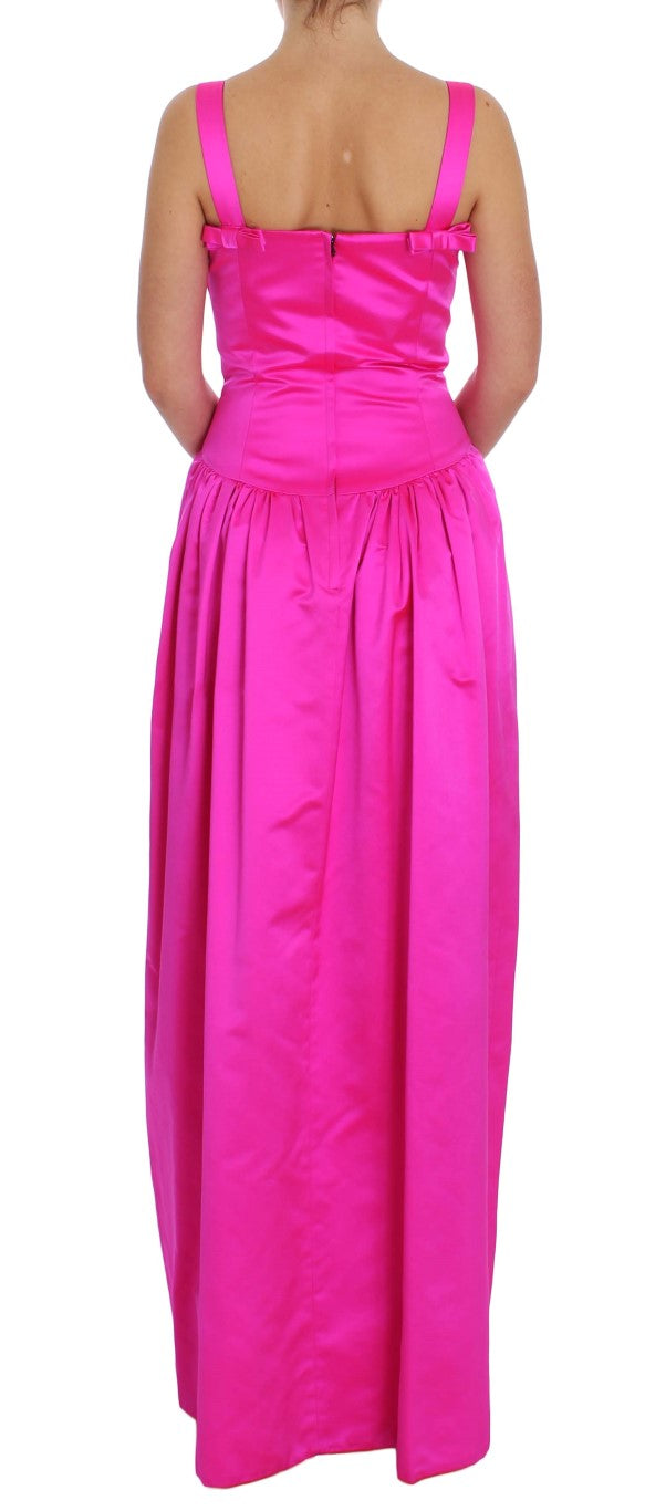 Robe de bal longue en soie rose, style fourreau, de Dolce &amp; Gabbana