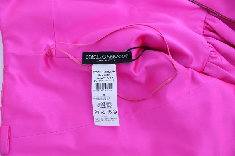 Robe de bal longue en soie rose, style fourreau, de Dolce &amp; Gabbana