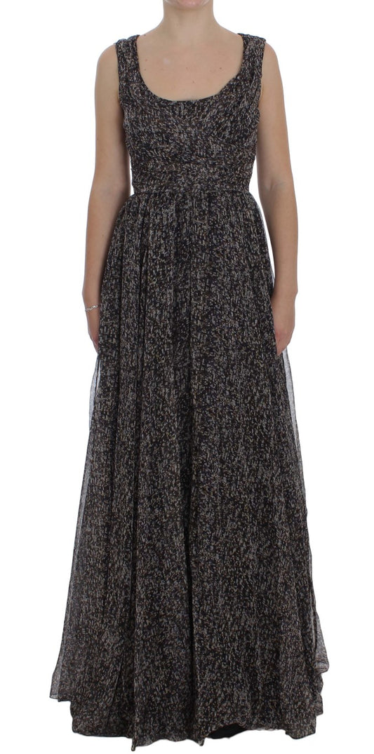 Robe longue en soie noire à la coupe ample de Dolce & Gabbana