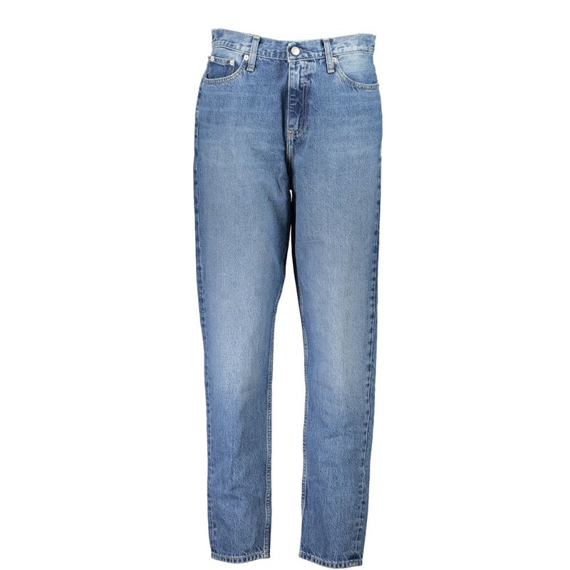Calvin Klein Blue Cotton Mom Jeans - Trendsetting Style