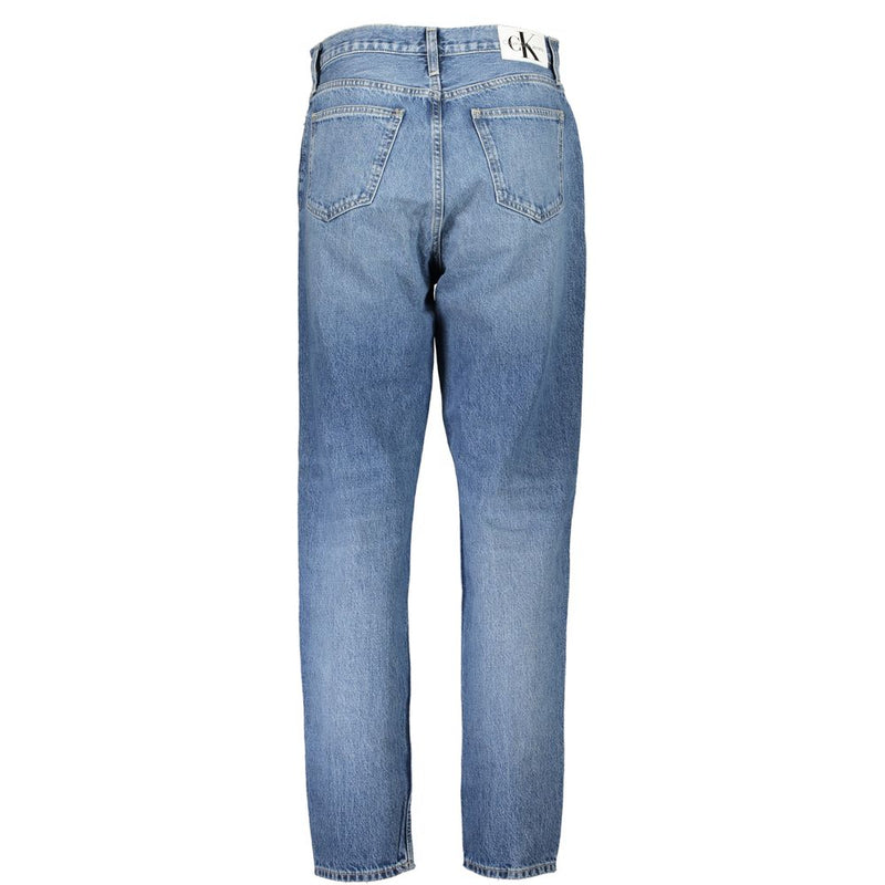 Calvin Klein Blue Cotton Mom Jeans - Trendsetting Style