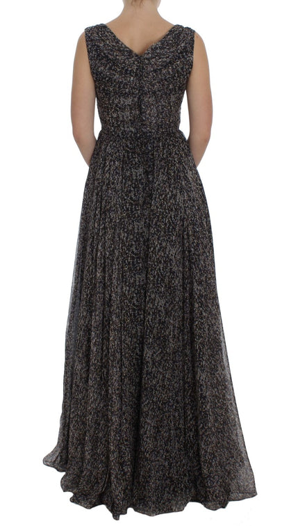 Robe longue en soie noire à la coupe ample de Dolce & Gabbana