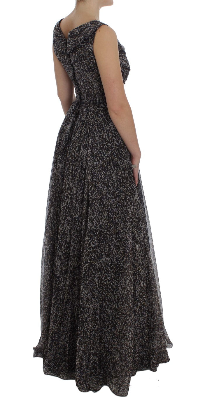Robe longue en soie noire à la coupe ample de Dolce & Gabbana
