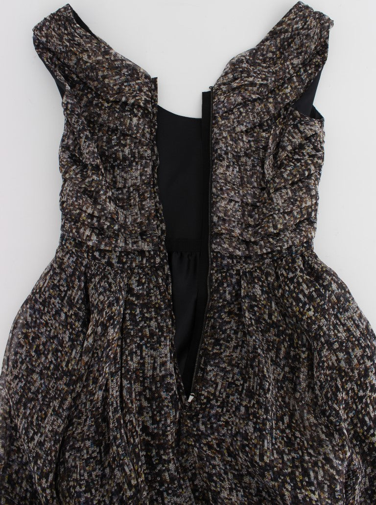 Robe longue en soie noire à la coupe ample de Dolce & Gabbana