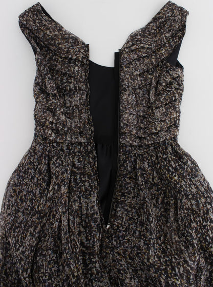 Robe longue en soie noire à la coupe ample de Dolce & Gabbana