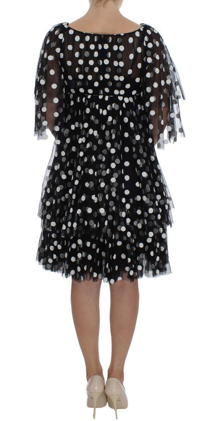 Robe à volants à pois noirs et blancs de Dolce & Gabbana