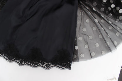 Robe à volants à pois noirs et blancs de Dolce & Gabbana