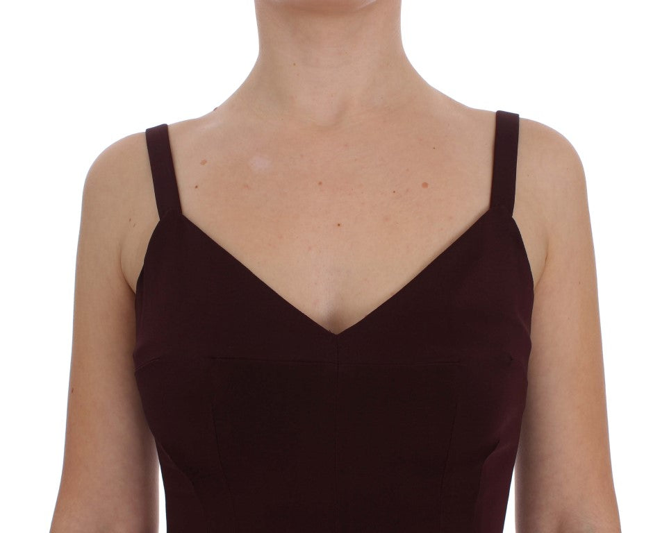 Robe fourreau extensible Bordeaux à longueur maxi de Dolce &amp; Gabbana