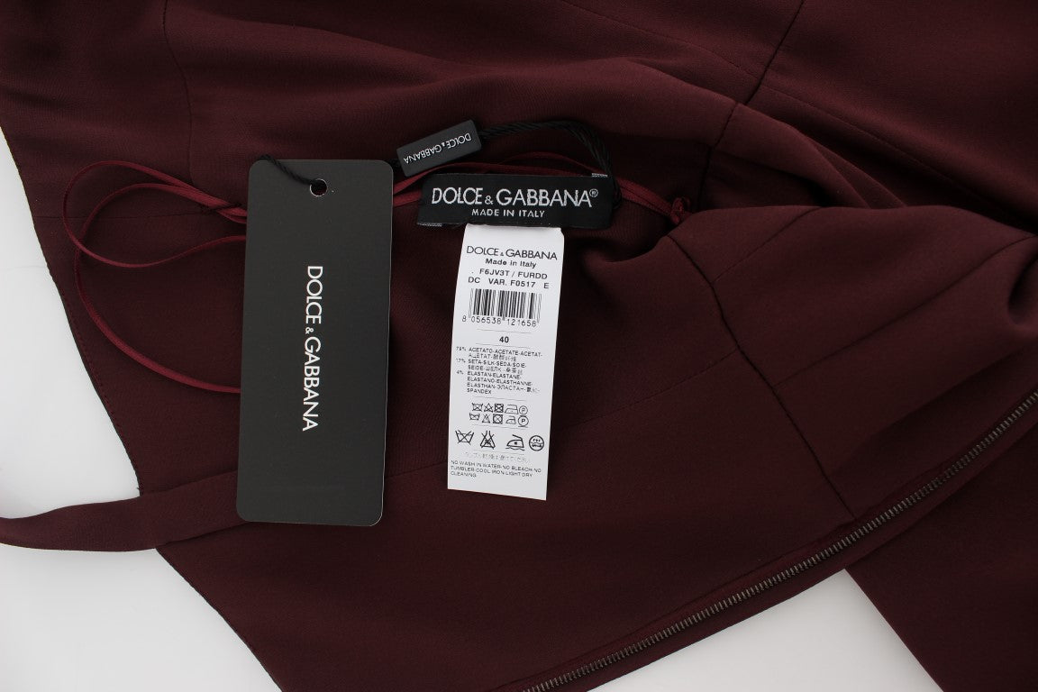Robe fourreau extensible Bordeaux à longueur maxi de Dolce &amp; Gabbana
