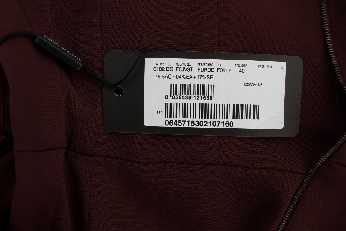 Robe fourreau extensible Bordeaux à longueur maxi de Dolce &amp; Gabbana