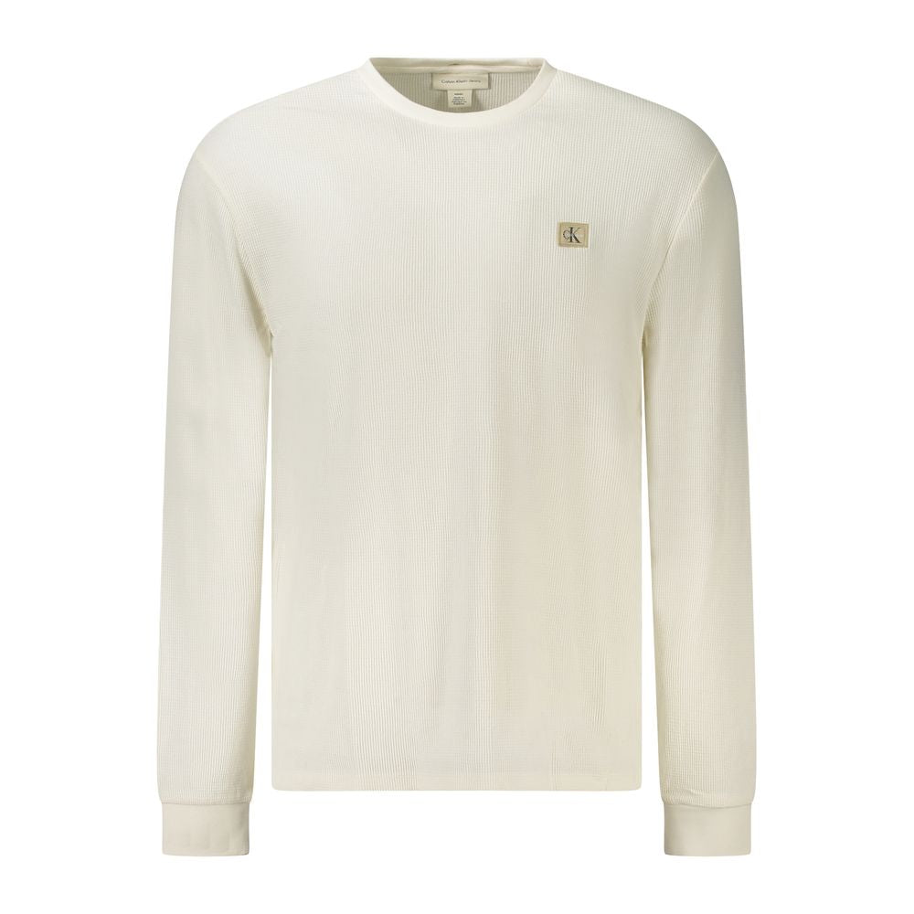 T-shirt à manches longues Calvin Klein blanc en coton pour homme