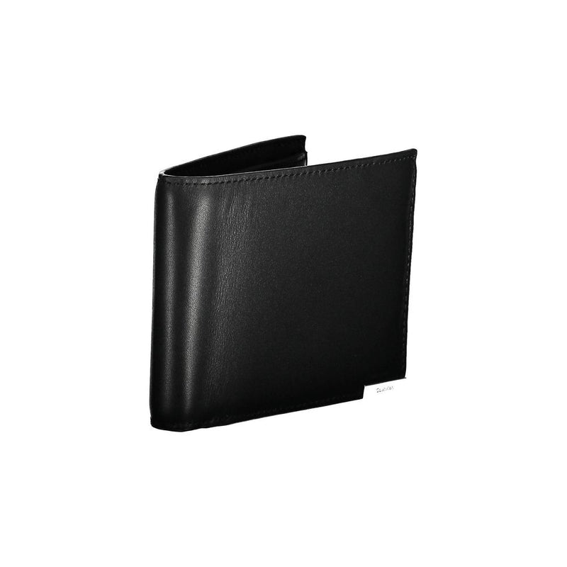 Portefeuille en cuir noir Calvin Klein