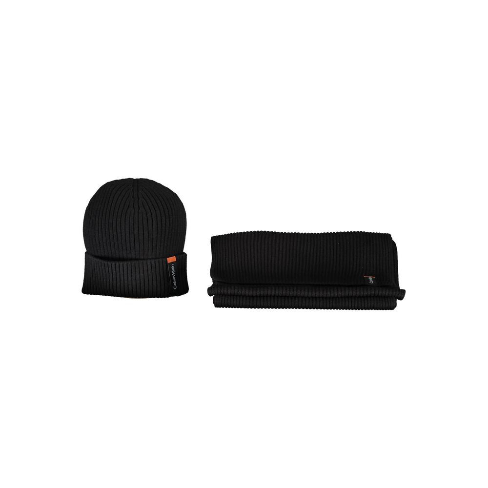 Écharpe en coton noir Calvin Klein