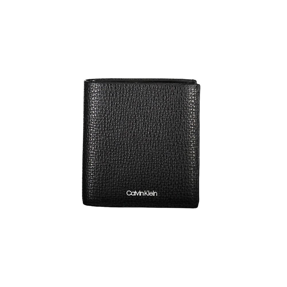 Portefeuille en cuir noir Calvin Klein