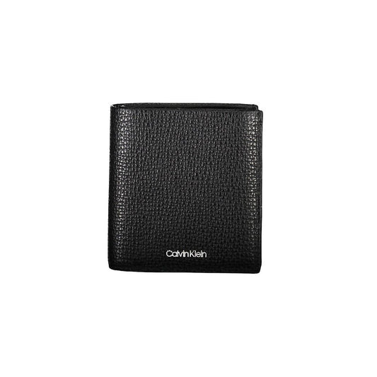 Portefeuille en cuir noir Calvin Klein