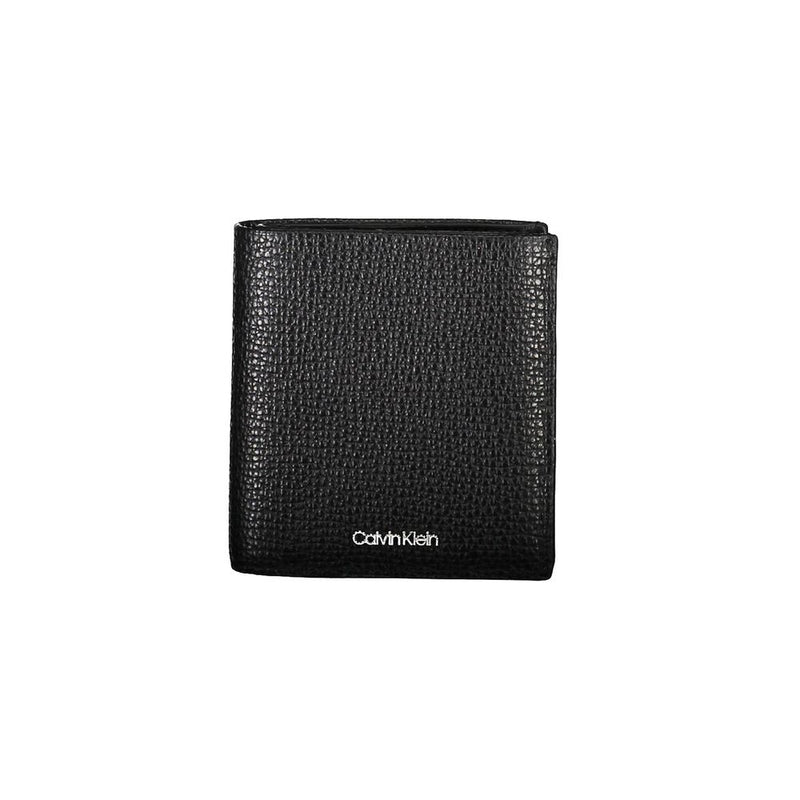 Portefeuille en cuir noir Calvin Klein