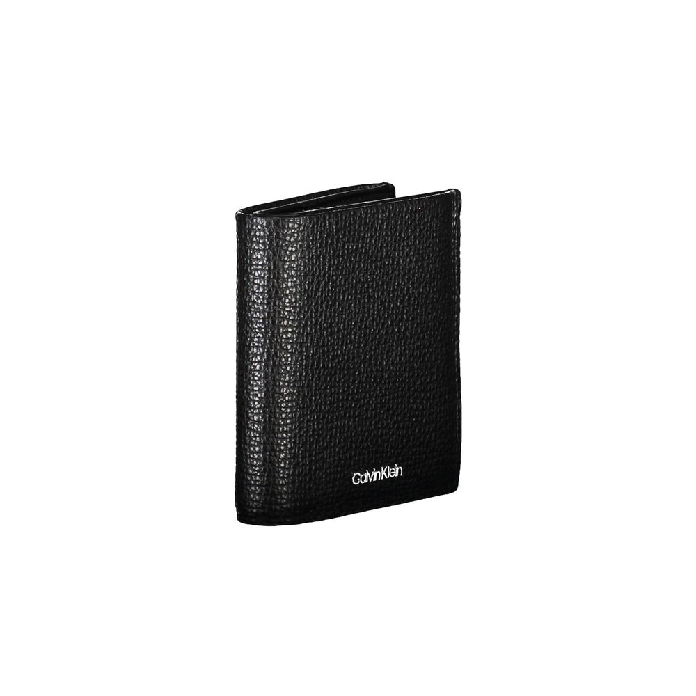Portefeuille en cuir noir Calvin Klein