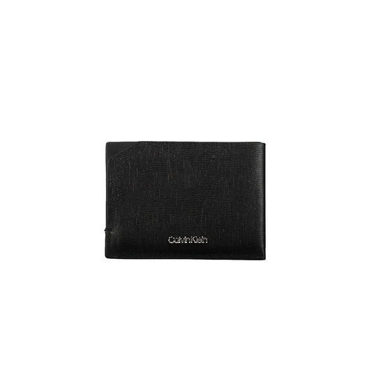 Portefeuille en cuir noir Calvin Klein