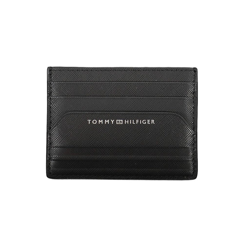 Portefeuille en cuir noir Tommy Hilfiger
