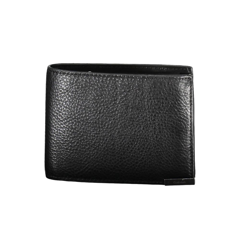Portefeuille en cuir noir Calvin Klein