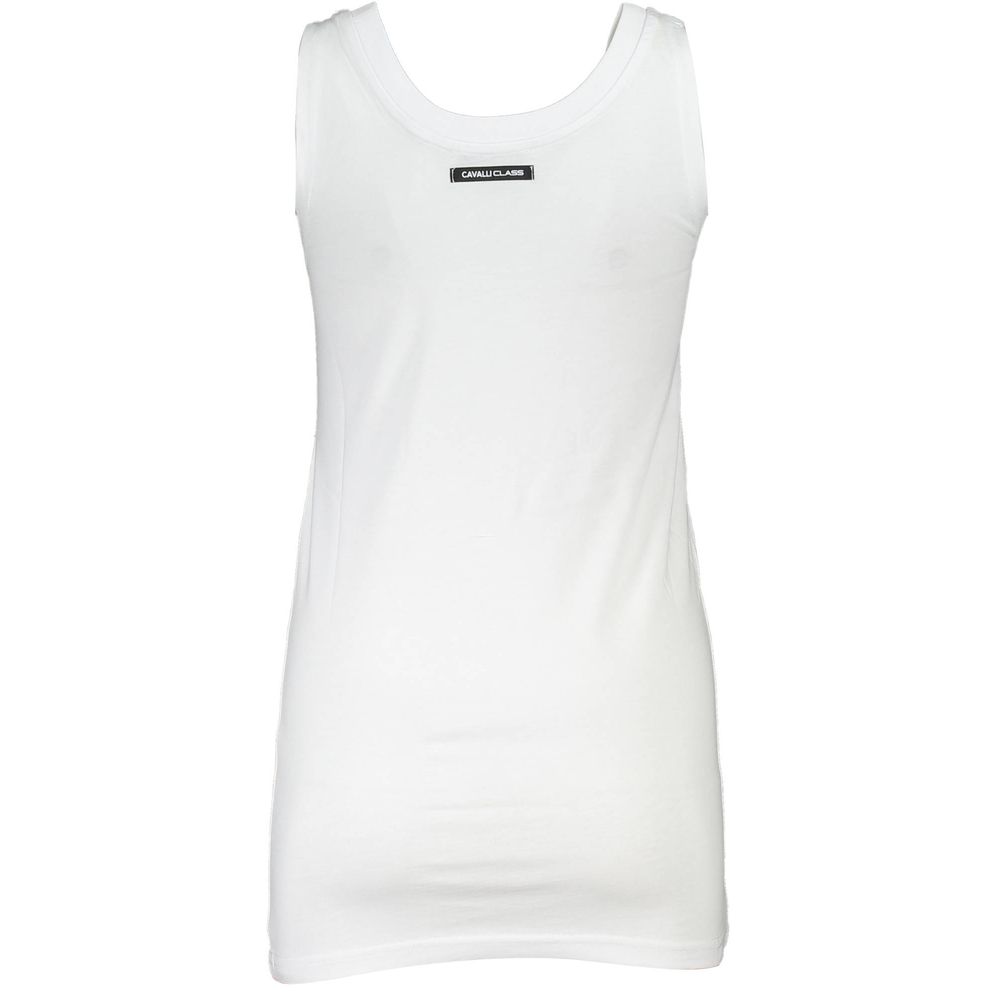 Cavalli Class Top Femme Blanc en Coton - Élégant et Confortable
