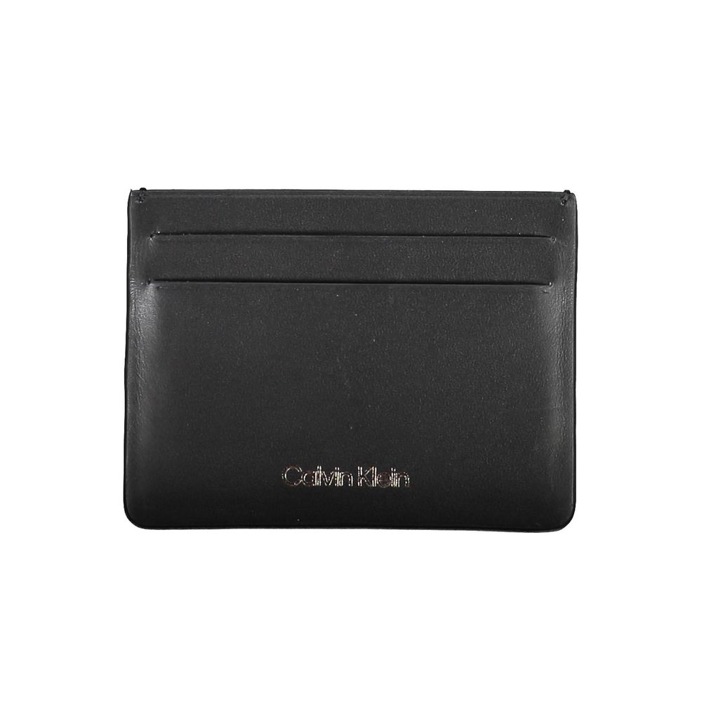 Portefeuille en cuir noir Calvin Klein