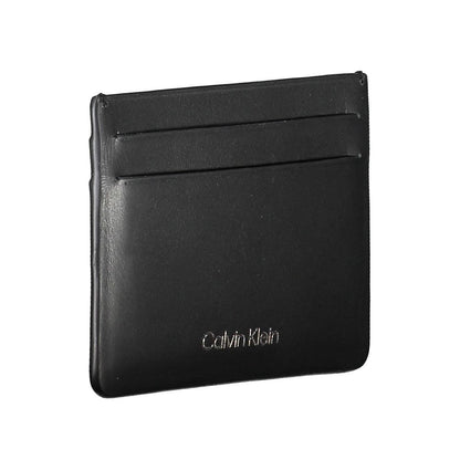 Portefeuille en cuir noir Calvin Klein