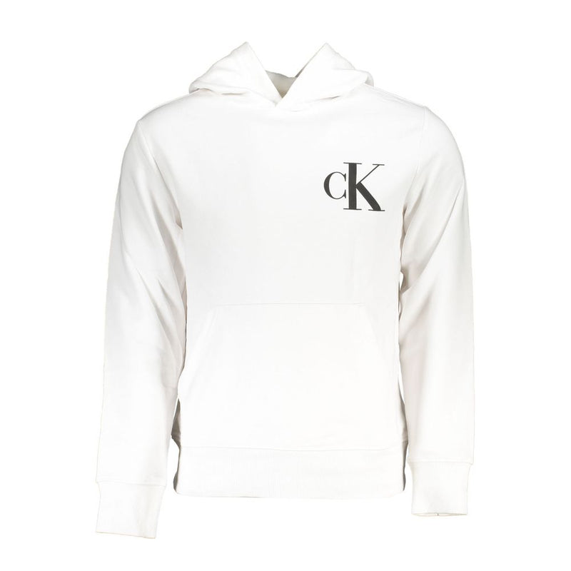 Pull homme en coton blanc Calvin Klein avec capuche