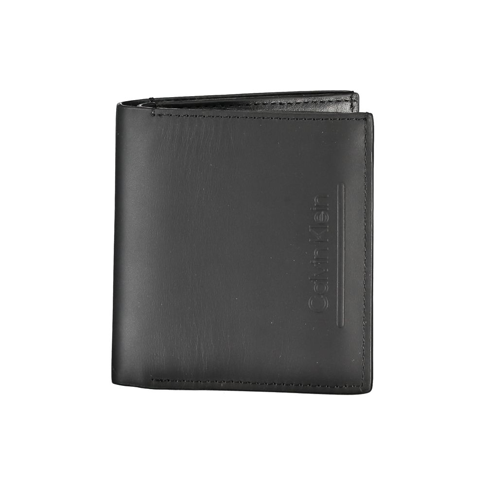 Portefeuille en cuir noir Calvin Klein