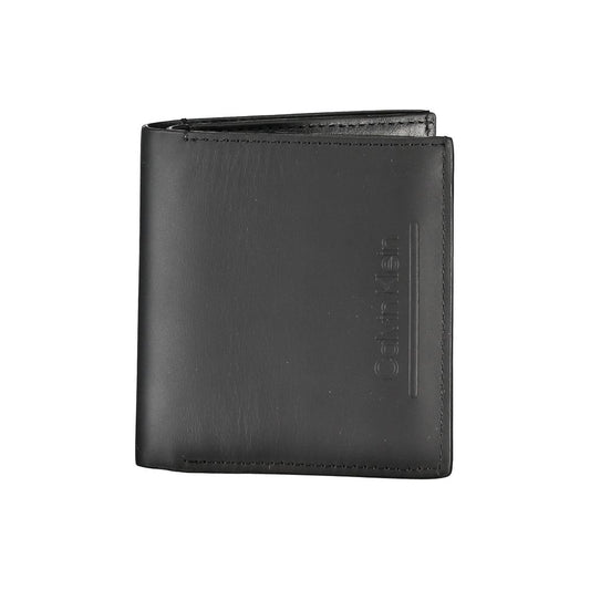 Portefeuille en cuir noir Calvin Klein