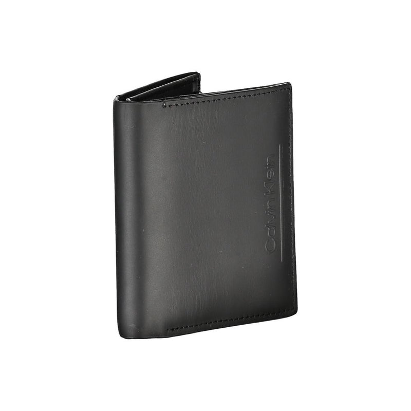 Portefeuille en cuir noir Calvin Klein