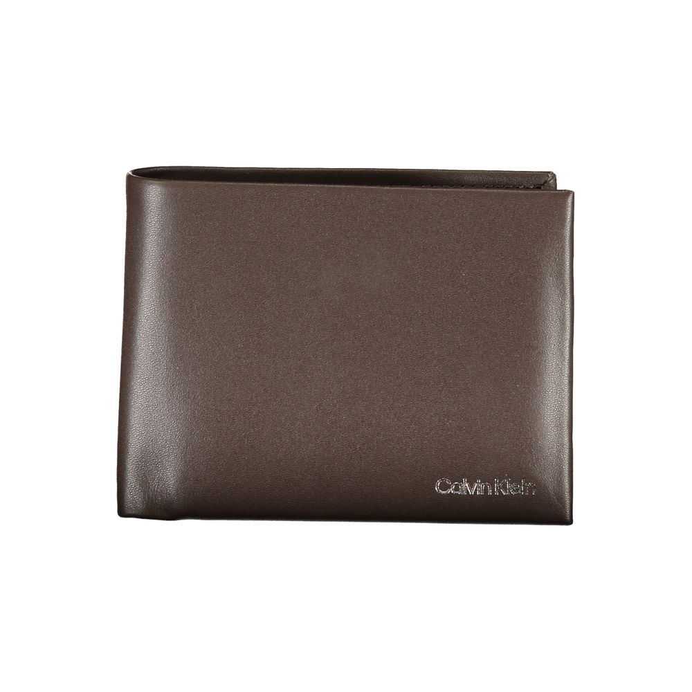 Portefeuille en cuir marron Calvin Klein