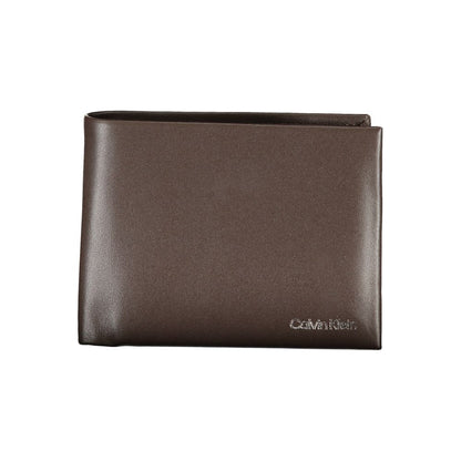 Portefeuille en cuir marron Calvin Klein