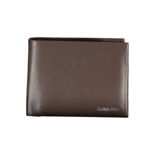 Portefeuille en cuir marron Calvin Klein