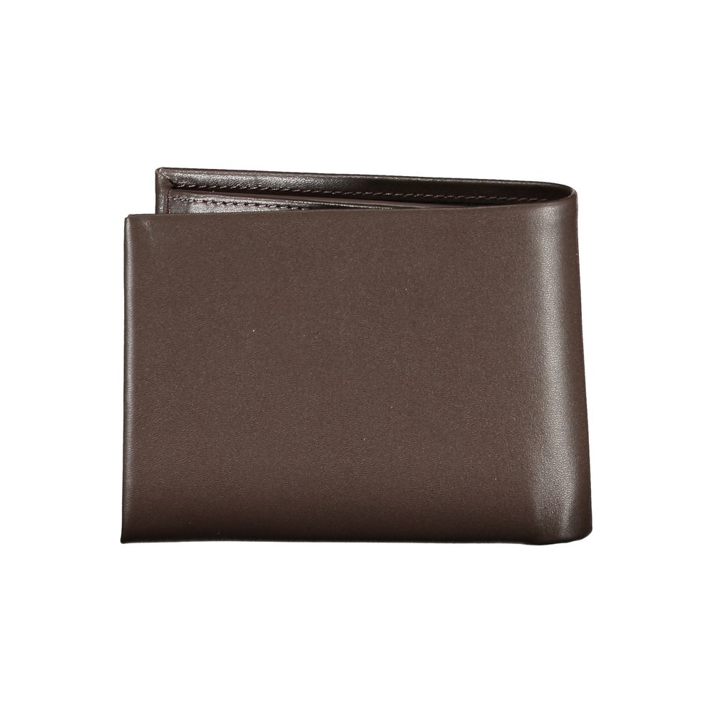 Portefeuille en cuir marron Calvin Klein